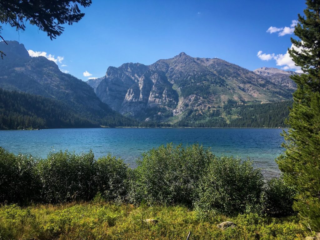 Lake in front of mountains