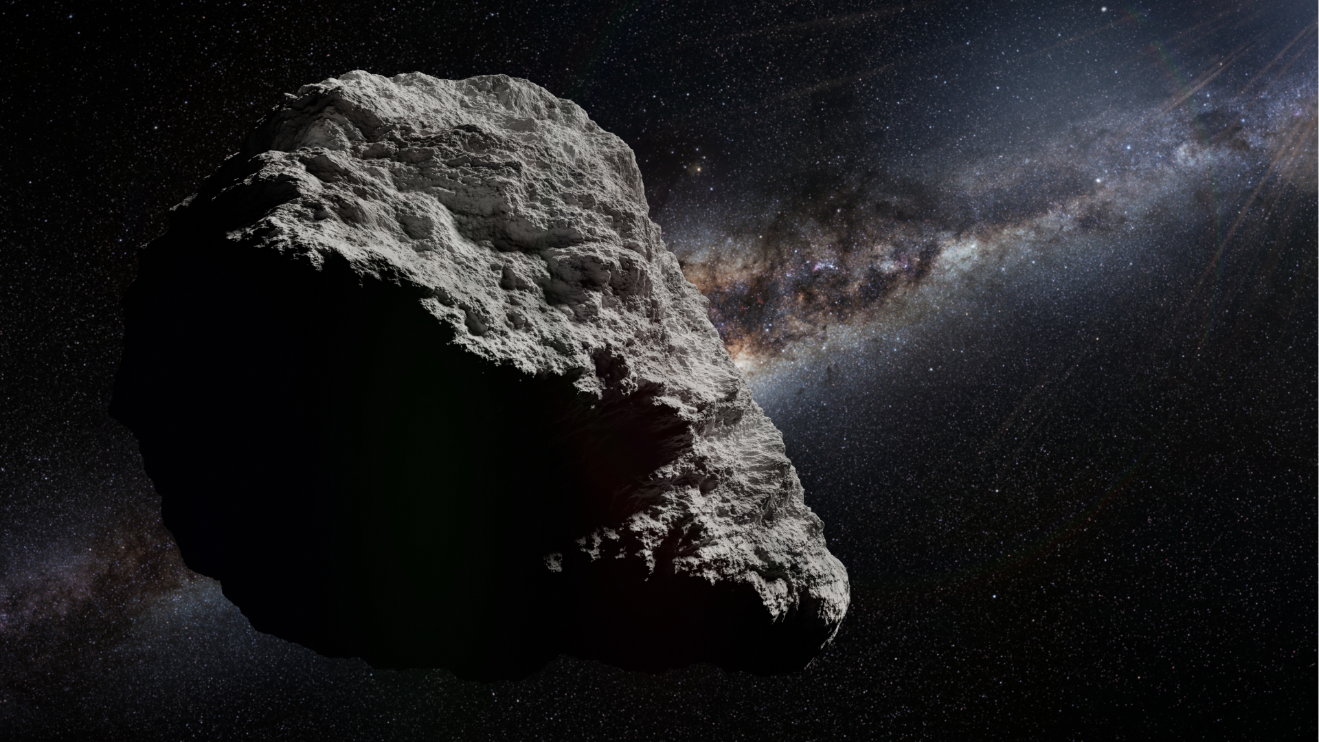 Asteroid with space background.